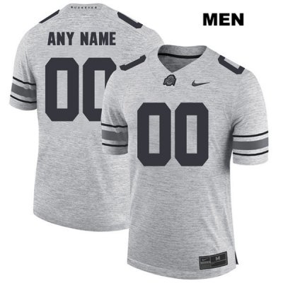 Men's NCAA Ohio State Buckeyes Custom #00 College Stitched Authentic Nike Gray Football Jersey RM20E02SF